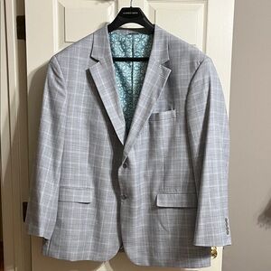 Classic Gray Checkered Men's Blazer
